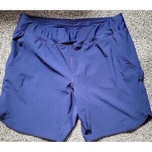LANDS' END 9" Swim Shorts w/ Panty Navy 16P Petites Women's Solid Pockets S90